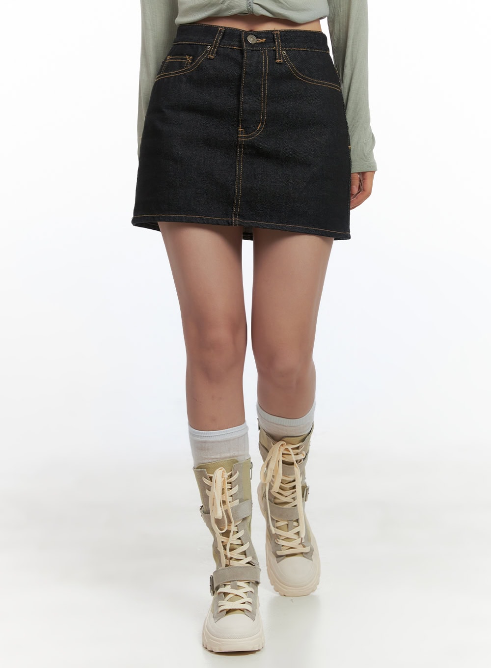 Denim Stitch Mini Skirt CO402