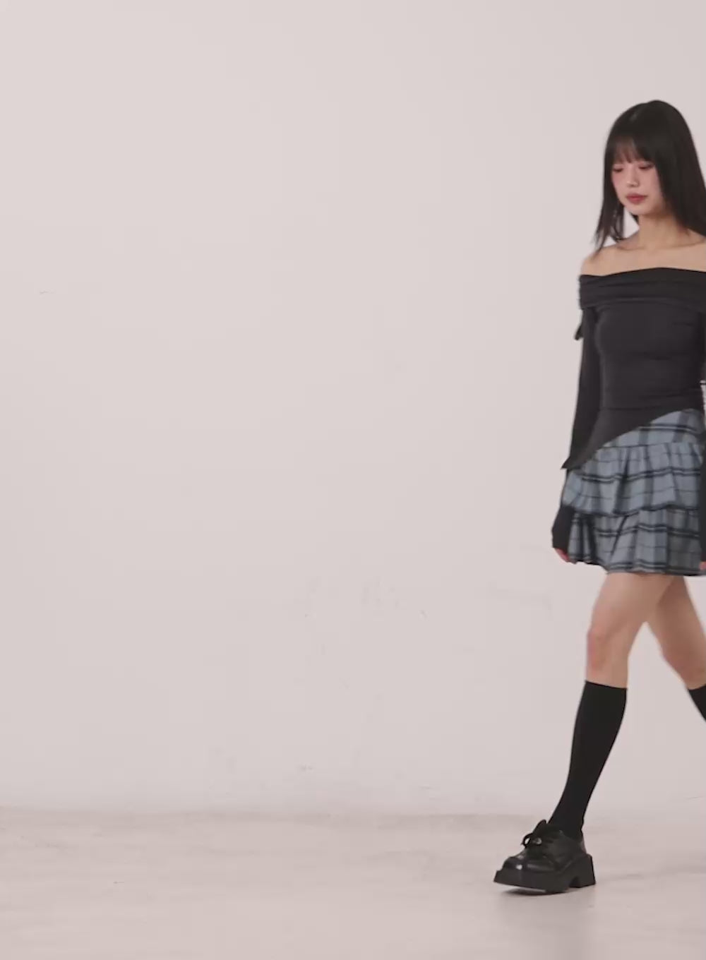 Ruffle Plaid Mini Skirt CM514